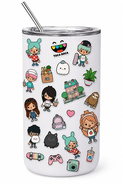 Afrah Hot and Cold Thermal Container, with Toca Boca Print