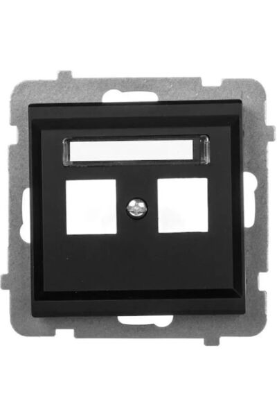 OSPEL Ramă dublă pentru priză Sonata Negru Metalizat Gpk-2r P 33