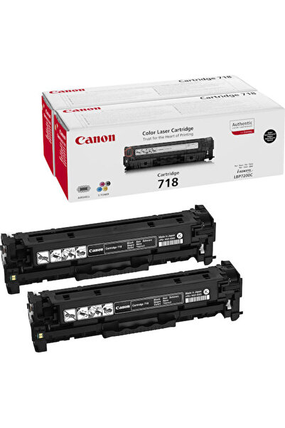 Canon 718 Γνήσιο Πολυσυσκευασμένο Τόνερ Εκτυπωτή Λέιζερ Μαύρο 2 τεμάχια (2662...