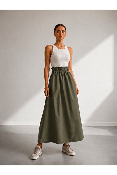 Viva Vogue Relaxed Fit Gabardine Skirt