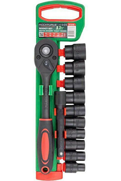 ROCKFORCE Set de chei tubulare cu prindere de 1/2 inch, 12 piese
