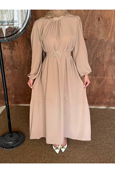 Aranlı tekstil Sare Oversize Medine İpeği Tesettür Elbise