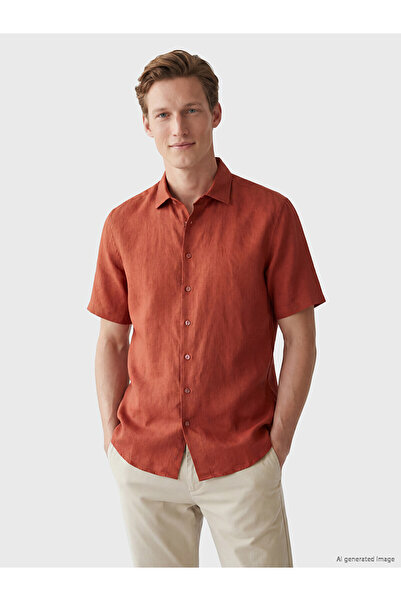 LC Waikiki Peak New Season Regular Fit 100% Linen Men's Shirt