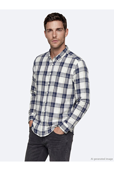 LC Waikiki Nevavm Regular Fit Plaid Men's Shirt with Difference