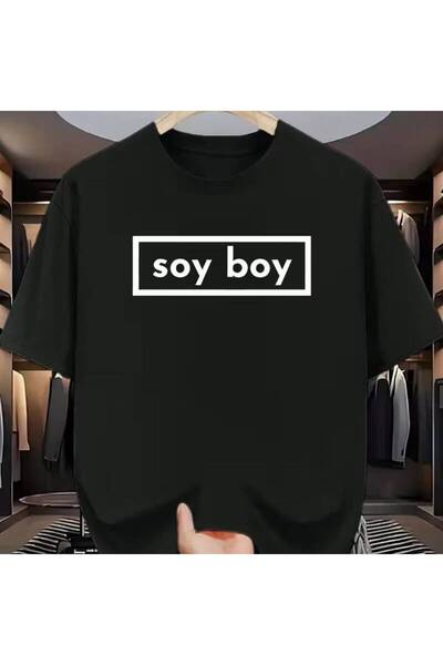 17 seramik تي شيرت رجالي مطبوع عليه "Soy Boy" - قميص بأكمام قصيرة مع طباعة حر...