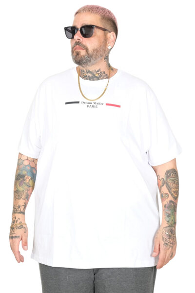 ModeXL Mode XL Plus Size T-Shirt Bis Ovratnik Dream U26126 BELE