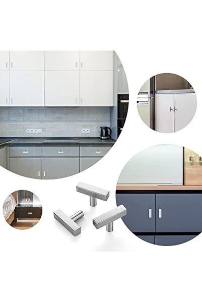 Arabest 3-Pack T Bar Cabinet Knobs,2 Inch Single Hole Stainless Steel Drawer ...