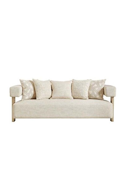 Danube Home Corey 3 Seater Fabric Sofa - Light Brown