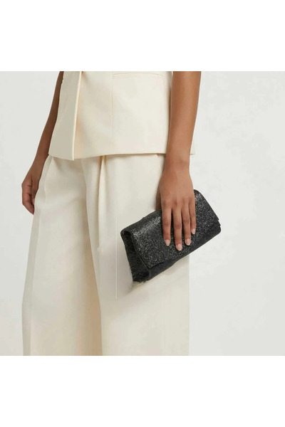 VERDE Γυναικεία Βραδινή Τσάντα Clutch 01-1236 μαύρη