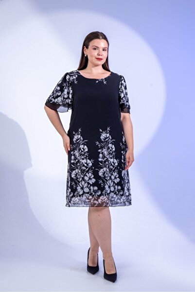 Roxxlen Women's Plus Size Accord Patterned Dress