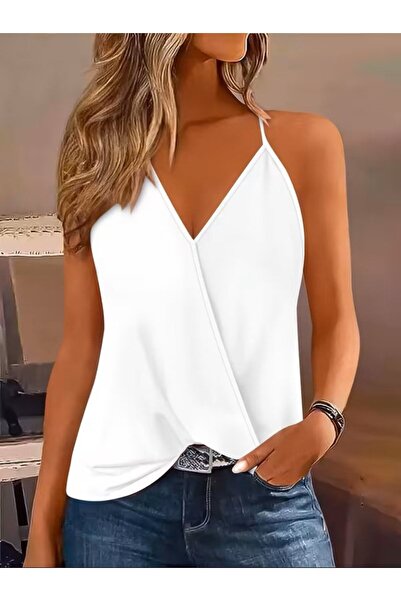 civetta Women's Sandy Blouse with Rope Straps and V Double-Breasted Collar