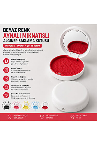 Vizy-Onn Dent Ortodontik Plak ve Alginer Saklama Kutusu Kendinden Aynalı Beya...