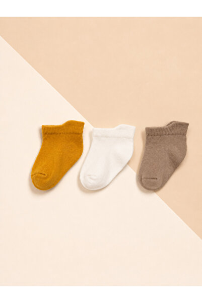 KARAMİLA 3-Piece Cotton Baby Booties Socks / Seamless Toe