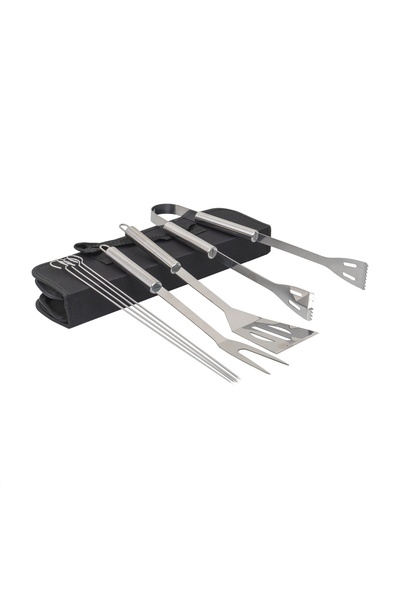 OEM Set 7 piese din inox, pentru gratar, borseta depozitare