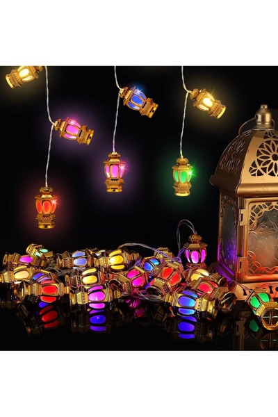 TAPIT أضواء زينة رمضان والعيد - 9.8 قدم، 20 مصباح LED، تعمل بالبطارية، فوانيس...