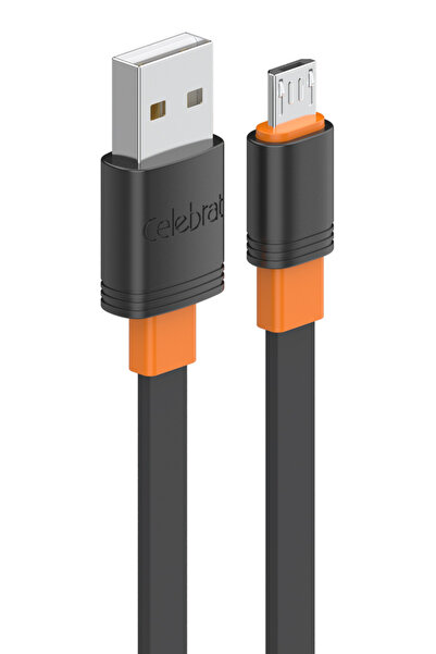 Celebrat καλώδιο micro USB σε USB CB-33M, flat, 10.5W, 1m, μαύρο