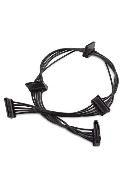POWERTECH καλώδιο SATA 15pin σε 4x SATA 15pin CAB-W038, 40cm, μαύρο