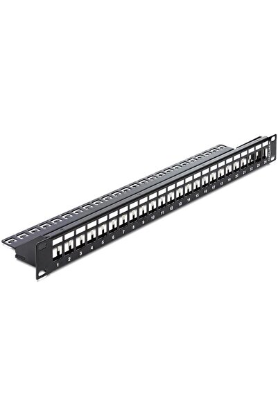 DELOCK Keystone patch panel 43277, 19 " # 34;/1U, 24 θύρες, μαύρο