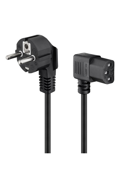 goobay καλώδιο τροφοδοσίας 96042, γωνιακό, 0.75mm², 1.5m, μαύρο