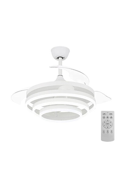 POWERTECH ανεμιστήρας οροφής HLL-0112 με LED φως, 72W, Φ106x50cm, λευκός