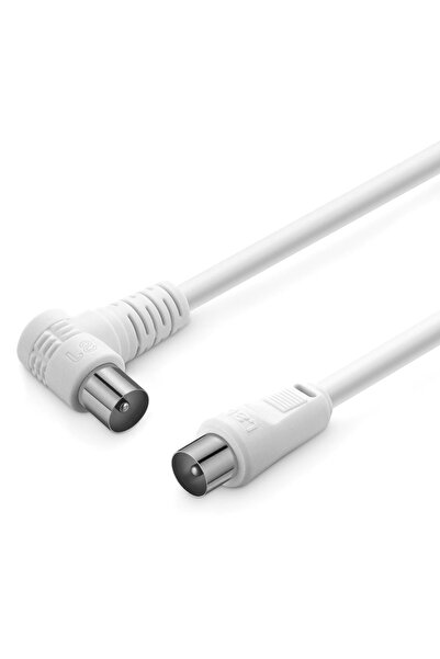 POWERTECH καλώδιο κεραίας CAB-V029, αρσενικό, γωνιακό 90°, 1.5m, λευκό