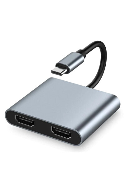 POWERTECH Σταθμός σύνδεσης PTH-113, 4 θυρών, USB-C, 4K, 100W, γκρι