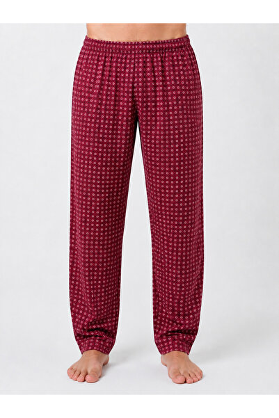 Sude HOMEWEAR Men's Burgundy Color Patterned Bottom Pajamas