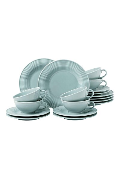 OEM Set serivire ceai BEAT, 6 cani 140ml, 6 farfurii 17cm, 6 suporturi 13.5cm...