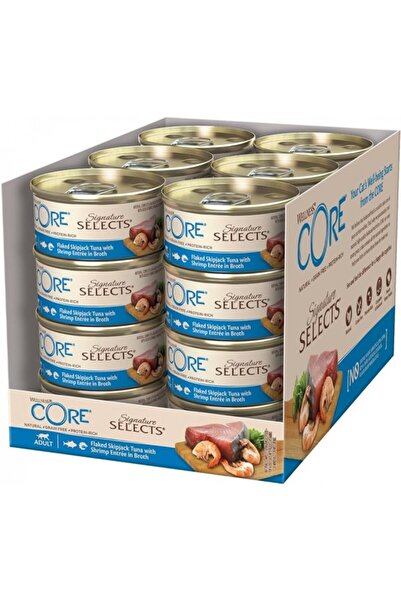Wellness Core Flaked Skipjack Tuna with Shrimp Entree in Broth for Cat 1 box ...