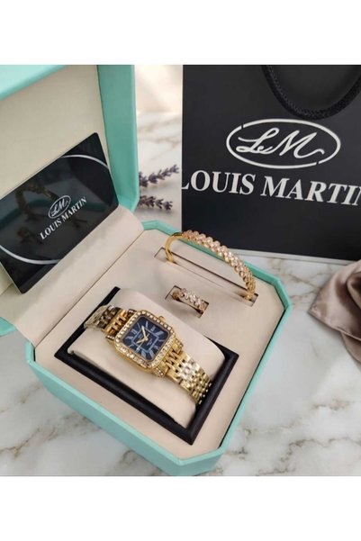louis martin طقم نسائي ساعه لويس مارتن وسواره وخاتم
