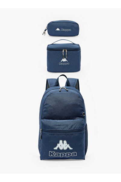 Kappa Logo Print 3-Piece School Backpack Set for Kids 8-13 Years with Pencil ...