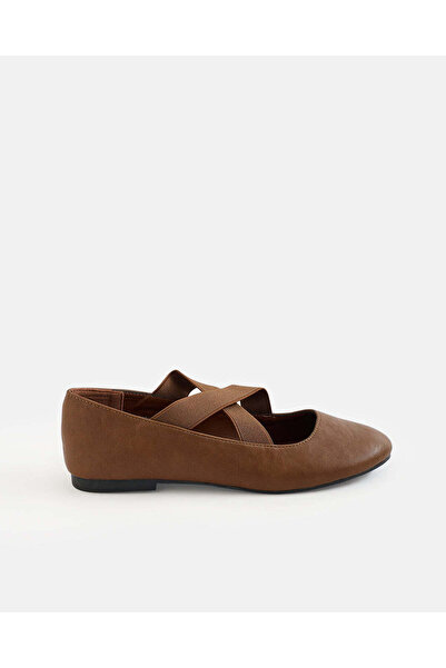 REDTAG Women Brown Crossover Strap Ballerinas