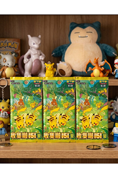 Orijinal Çince-151 Gathering 3'Lü Set (151C) Booster Pack, 1 Paket 5 Kart İçerir