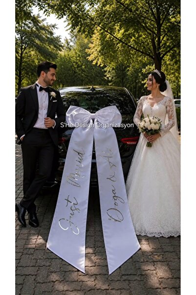 Kişiye Özel Ütü ile Yapışan Fiyonk Yazı Baskısı – Just Married, Mr & Mrs, İsim ve Tarih Baskısı