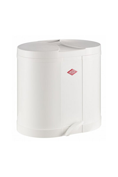 Wesco Cos de gunoi Beta, 2x15l, alb, din otel vopsit, cu pedala