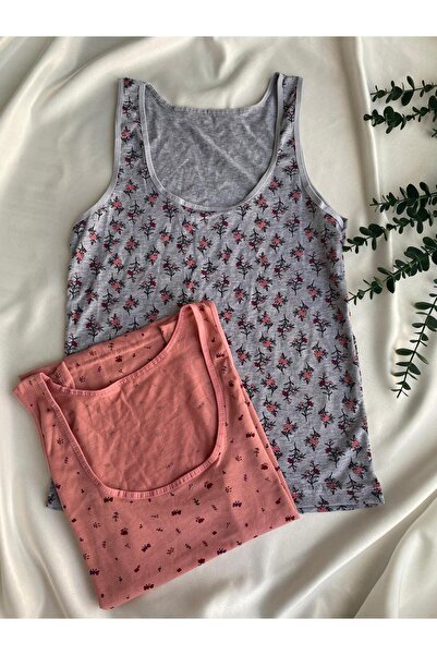 Gold Night Women's cotton patterned tank top 2-pack