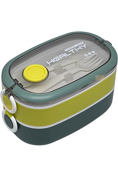 Yıldızan Edl Shop 1300ml Lunchbox 2 Layers 3 Compartments Stainless Steel Lun...