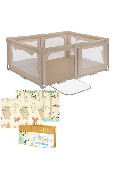Lionelo Pachet Tarc de joaca copii, Lionelo, Florence, 150 x 180 cm, Bej si C...
