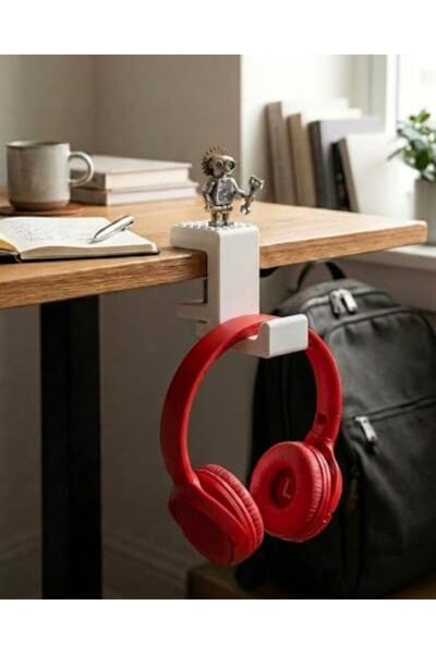 Yıldızan Edl Shop Atalarstudio Headphone Stand Desk Edge Clamp Holder with Mi...