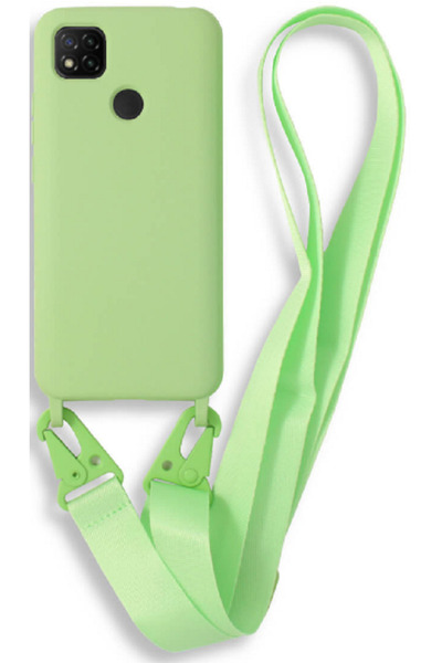 Bodycell Θήκη Σιλικόνης με Λουράκι Λαιμού - Xiaomi Redmi 9C - Green