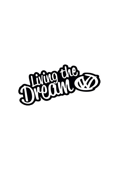 Amo-Stickers Sticker Volkswagen Living dream 30cm Argintiu