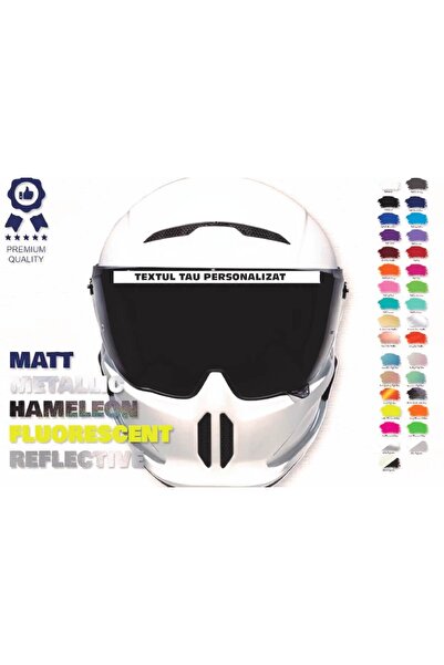 Amo-Stickers Εξατομικευμένο Αυτοκόλλητο Κράνους Μοτοσικλέτας Λευκό