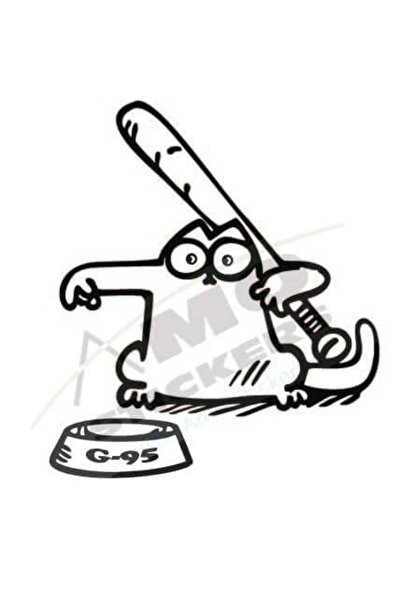 Amo-Stickers Sticker Auto Pisica Fuel empty 25cm Rosu