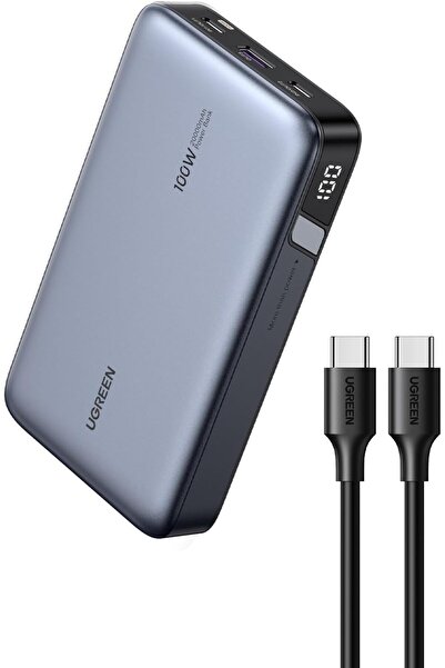 Ugreen Nexode 20000mAh 100W Power Bank, 2x USB-C, USB-A, Οθόνη, Γκρι