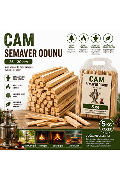 ustawood Semaverlik Çam Odunu 5 Kg Kuru Yakacak Odun