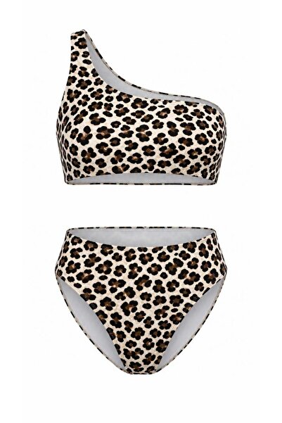 sayina Leopard One-Shoulder Bikini Set