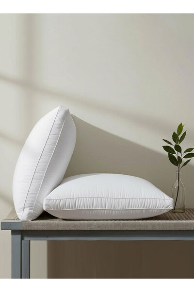 Medical Sleep 2 Pieces Bed Pillow with Double White Line 100% Cotton - 1300 G...