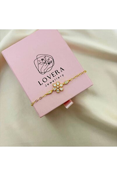 Lovera Jewellery 925 Ayar Gümüş Sertifikalı 14K Gold Renk Papatya Çiçeği Bile...