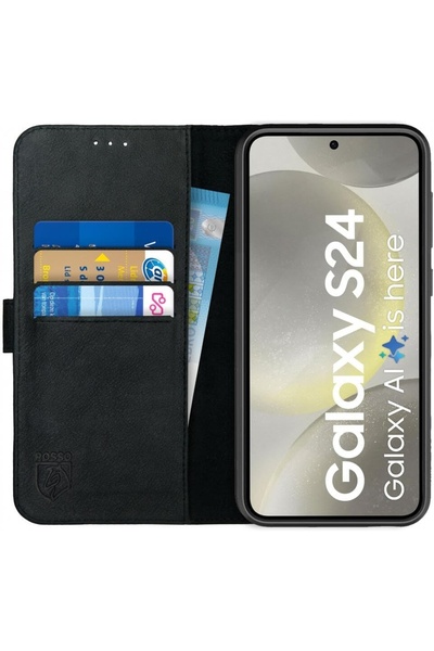 ROSSO Δερμάτινη Θήκη Πορτοφόλι - Samsung Galaxy S24 - Deluxe - Black