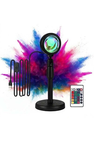 Generic مصباح عرض غروب الشمس - 180 °   جهاز عرض ضوئي دوار LED بتأثير غروب الش...